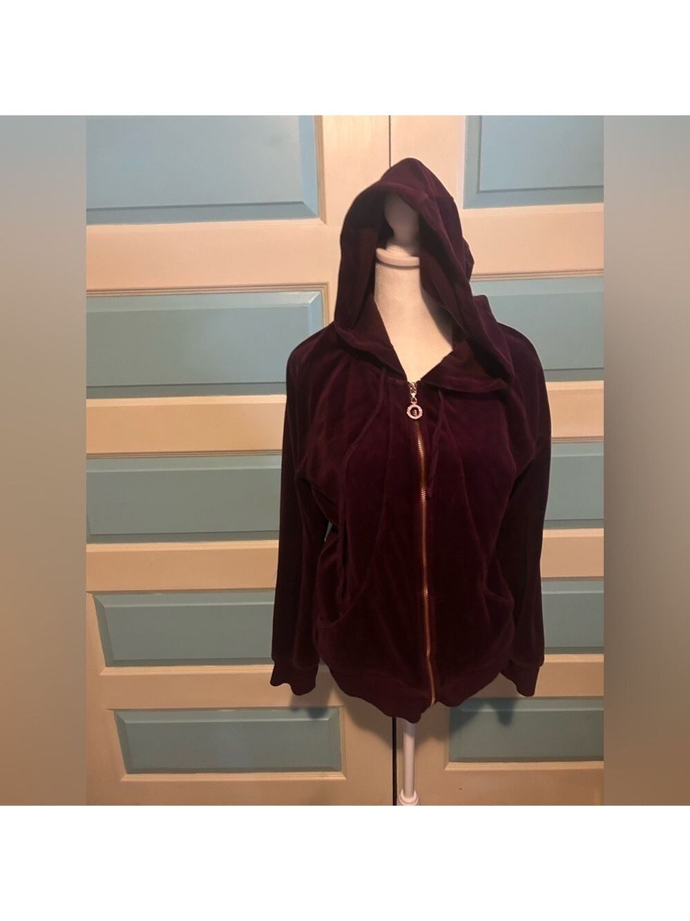 Kenneth Cole Reaction Velvet Hooded hoodie - Picture 1 of 4